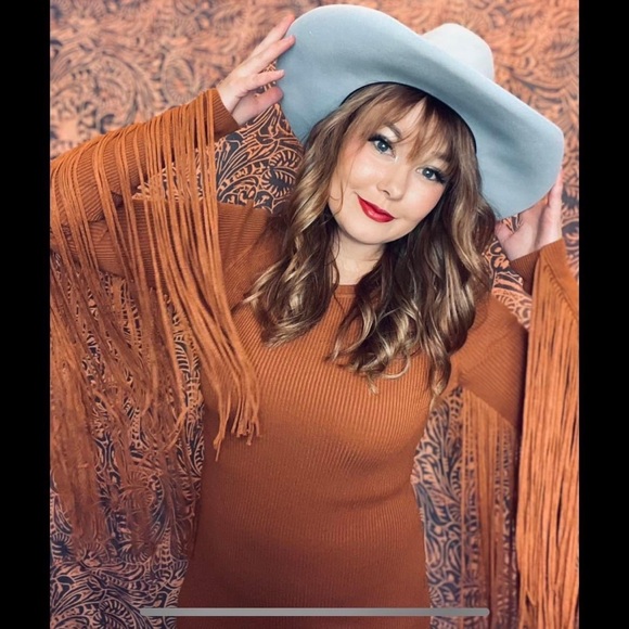 Western Fringe Dress Rust - Picture 1 of 2